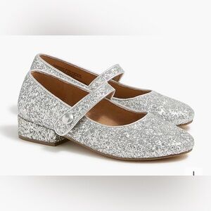 J. Crew Kids' Glittery Silver Dress Shoes